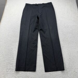 Brooks Brothers Madison Flat Front Dress Pants Men 36x32 Charcoal Pinstripe Wool